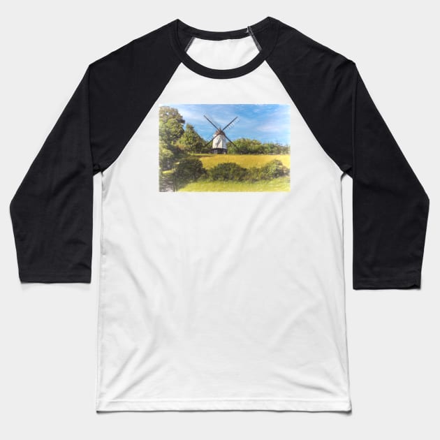 Cobstone Windmill Baseball T-Shirt by IanWL